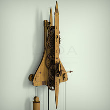 Load image into Gallery viewer, Concorde clock mechanism viewed from the side showing wall bracket