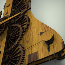 Load image into Gallery viewer, Concorde clock right wing showing marquetry for the engine exhaust and wing tip