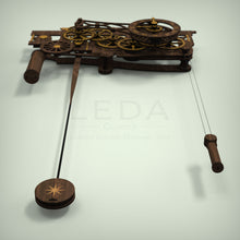 Load image into Gallery viewer, showmans engine clock pendulum with star detailed marquetry