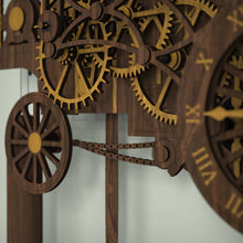 Load image into Gallery viewer, Showmans engine steering chains with worm and wheel drive etched on the clock rear frame