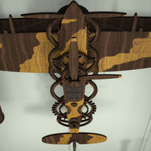 Load image into Gallery viewer, Spitfire wooden mechanical clock top down view