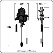 Load image into Gallery viewer, Sunflower silhouette drawing with dimensions