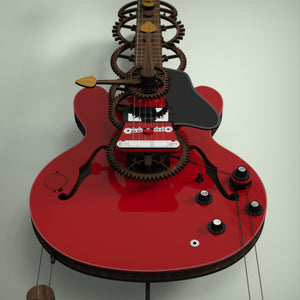 Guitar mechanical wall clock