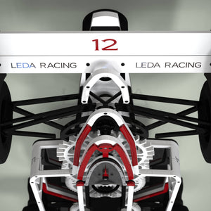 View of the chassis and seconds hand of the Formula One Wall Clock
