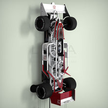 Load image into Gallery viewer, Formula One car pendulum wall clock in white and red