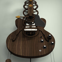 Load image into Gallery viewer, Bottom view of guitar mechanical wall clock