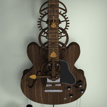 Load image into Gallery viewer, View of mechanical guitar wall clock
