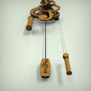 Treble clef wooden clock pendulum