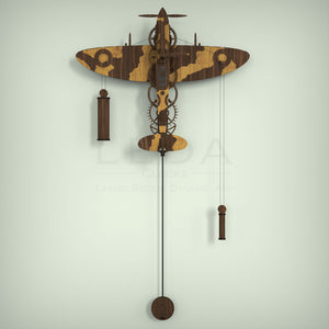Spitfire wall clock full view of clock and pendulum