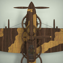 Load image into Gallery viewer, Spitfire clock hands made with walnut and oak veneers