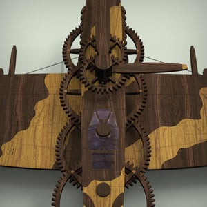 Spitfire wooden gear clock