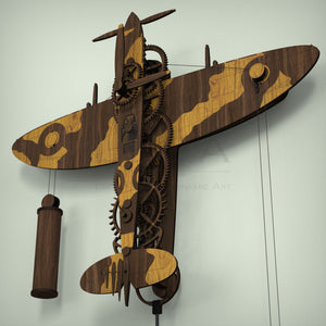 Spitfire wooden mechanical pendulum clock