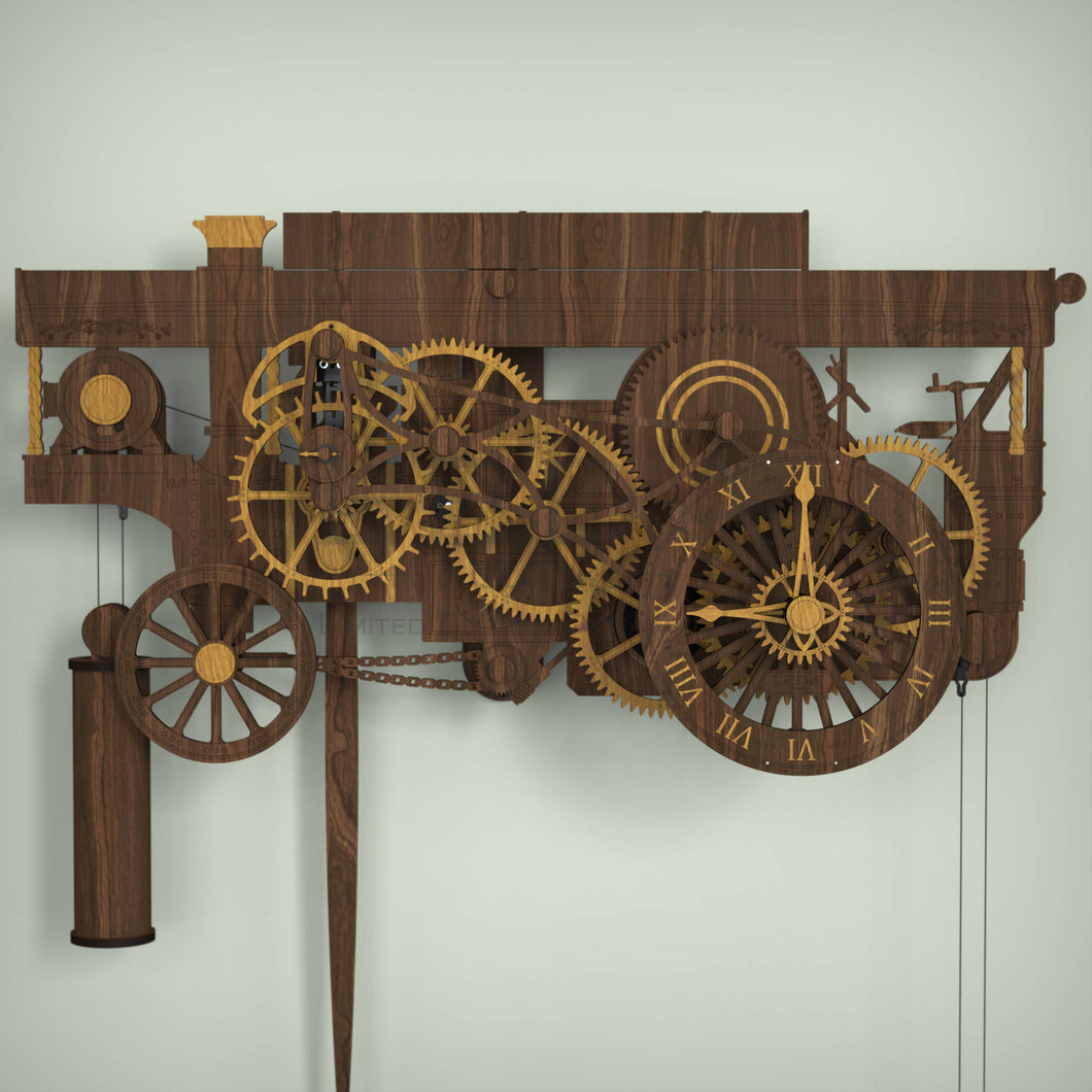 Wooden showmans engine clock