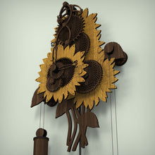 Load image into Gallery viewer, Side view of mechanical sunflower clock