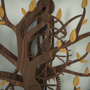 Tree Of Life wooden wall clock escapement mechanism with pallets